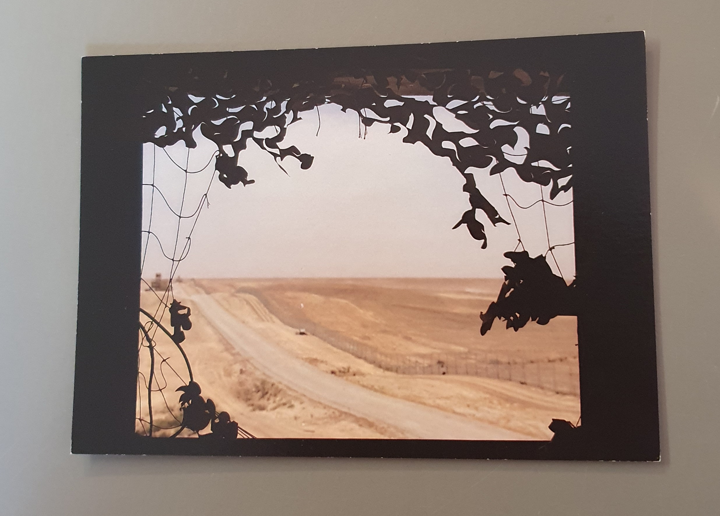 Camp Bastion, view of parameter fence, Afghanistan postcard