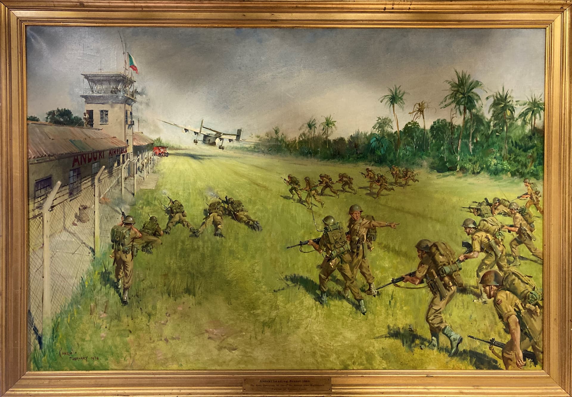 Terence Cuneo, Anduki Landing, Brunei, 1962 - Image owned by The Highlanders Museum