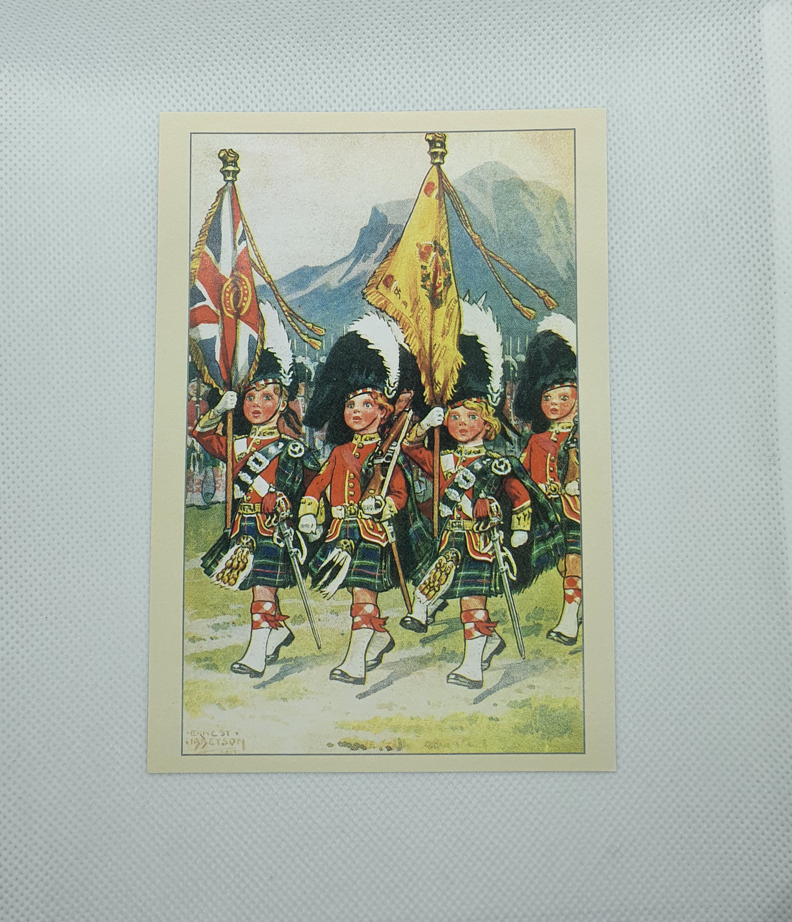 Postcard - 'The Boy Army' Colour Party, Seaforth Highlanders