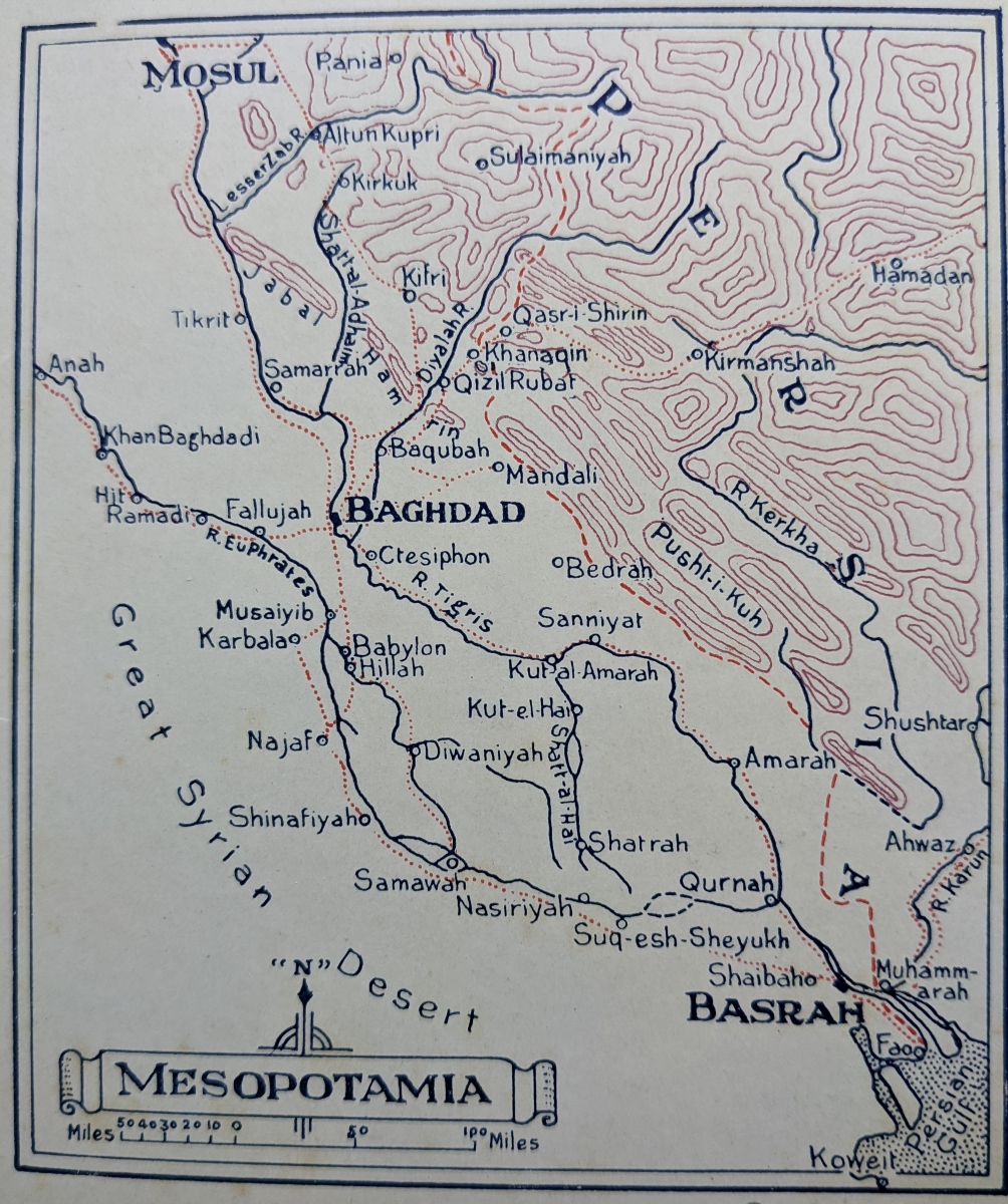 Map of Mesopotamia from Xmas Card