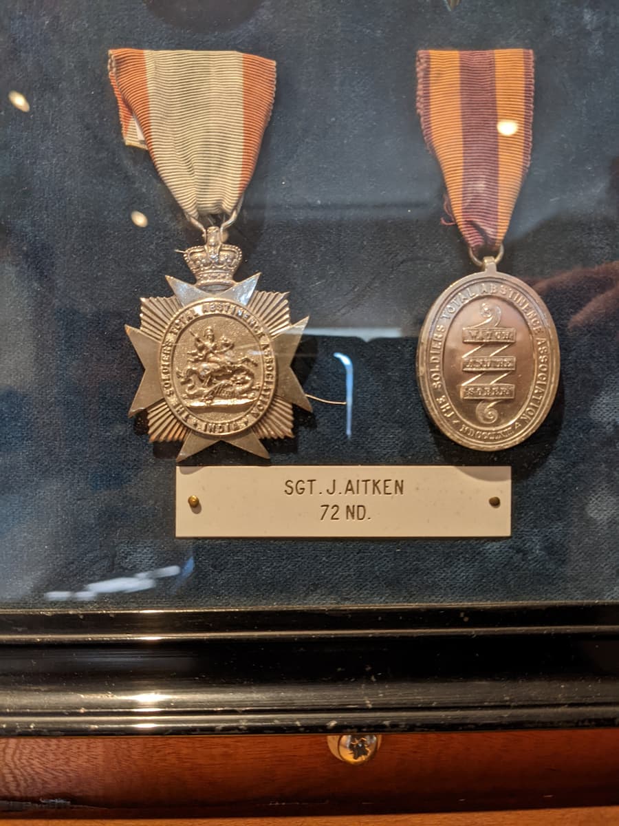Sgt James Aitkens Abstinence Medals
